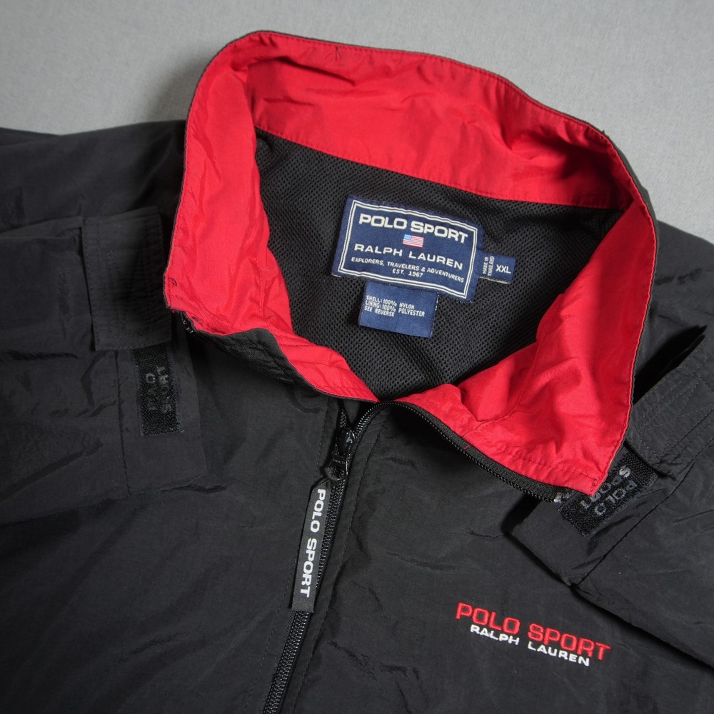 VTG Y2K Polo Sport Ralph Lauren Windbraker Nylon Zip XXL Jacket Nautical Sport